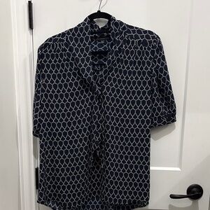 Adrianna Papell Navy Geometric Shirt